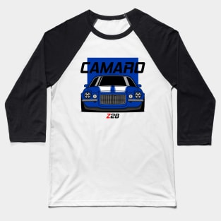 Front Racing Blue Camaro Z 28 Baseball T-Shirt